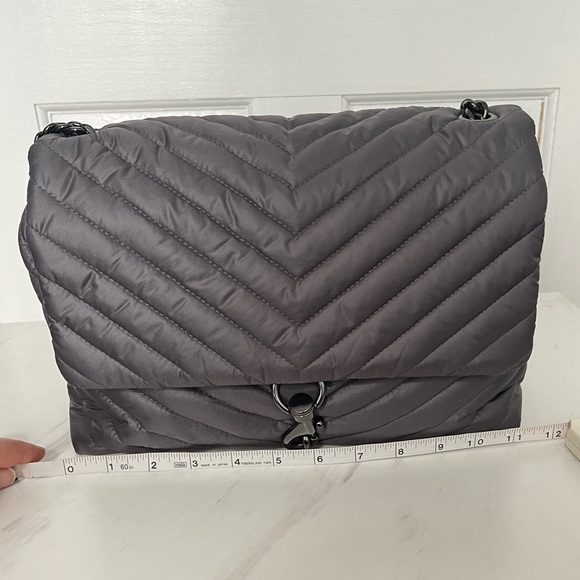 Rebecca Minkoff | Edie Nylon Jumbo Flap Bag in Gray - Picture 6 of 7